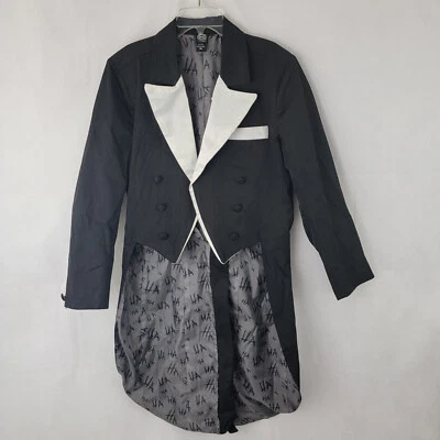 Chaqueta Esmoquin DC Comic Para Hombres Talla PEQUEÑA NEGRA BLANCA Joker Juegos con disfraces TEMA CANDENTE *Manchas Foto 1 de 4