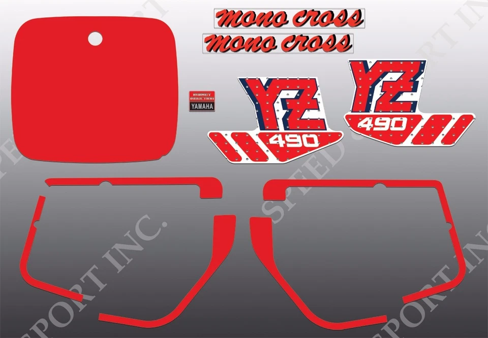 KIT GRÁFICO CALCOMANÍA YAMAHA 1988 YZ490 YZ 490 COMO NUEVO DISEÑO RESISTENTE MALVADO Foto 1 de 1