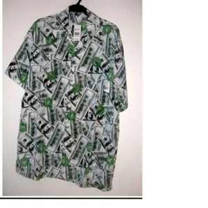 NWT $100 BILL HAWAIIAN SHIRT 3X 5X CHINESE Sizing RUNs SMALL see measurements - Picture 1 of 1