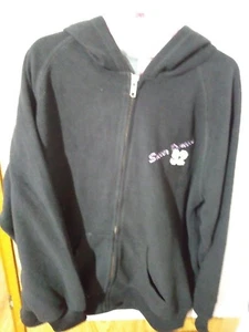 GIRLS SIZE L(14) BLACK FULL ZIP HOODED FLEECE TOP "SOCCER PRINCESS" #29D - Picture 1 of 3