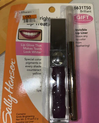 SALLY HANSEN Smile Brightening Lip Treatment BRILLIANT #6631T50 +Lipliner NEW - Image 1 of 2