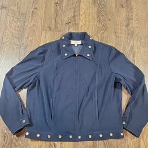 St. Johns Sport by Marie Gray Shirt Jacket Women's Large Full Zip Flaws* - Picture 1 of 11