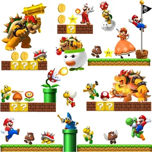 Brothers Wall Decals Build Scene Wall Stickers Peel and Stick Video Game Wall Ar - Picture 1 of 12
