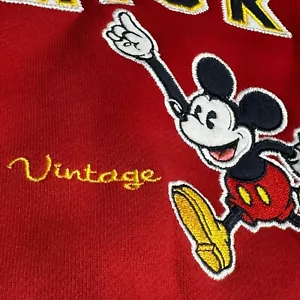 Disneyland Resort Mickey Mouse Vintage Character Red Crewneck Sweater XL Kids - Picture 1 of 15