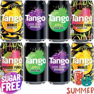 Tango Sugar Free Summer Soft Drink 330ml Dark Berry Paradise,Punch, Apple, Mango - Picture 1 of 6