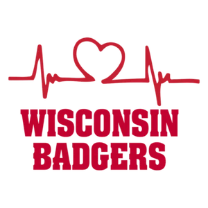 Wisconsin Badgers Heartbeat Decal Sticker Car Laptop - Picture 1 of 16