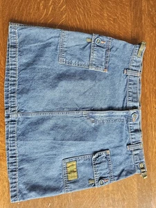 American Eagle Skirt Womens Small Jean Utility Cargo Pockets Adjustable Denim - Picture 1 of 8