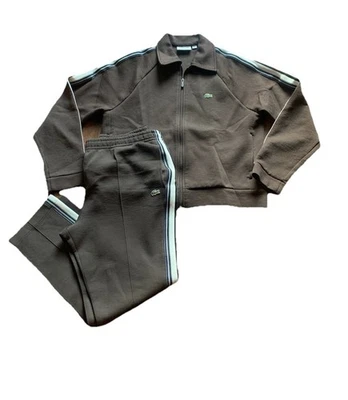 Men’s Lacoste Made in France Zip Up Sweatsuit Brown Contrast Stripes XL NWT - Image 1 of 4
