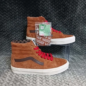 Vans SK8 Glazed Ginger Brown Pig Suede Plaid Men's Hi Top Sneakers-Asst Size 6 - Picture 1 of 10