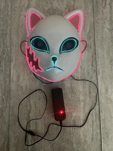 Maschera Volpe Demone Led Slayers Maschera Halloween Glow Up Funziona - Foto 1 di 2