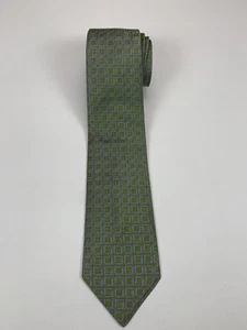 Brooks Brothers 346 Herrenkrawatte grün reine Seide geometrisches Muster hergestellt in den USA - Bild 1 von 8