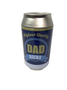 NEW 6 inch fathers day metal coin bank DAD ROCKS  - Picture 1 of 6