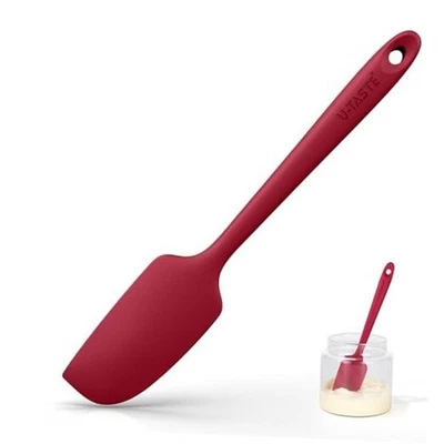  Pequeña mini espátula de silicona: tarro rojo resistente al calor de grado alimenticio de 9 x 2 pulgadas 600 ° F Foto 1 de 4