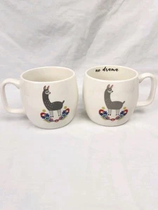2 Lot Opal House NO DRAMA LLAMA Becher Porzellan Kaffeetasse Zielscheibe - Bild 1 von 5