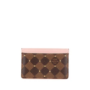 LOUIS VUITTON Damier Porte Cartes Simple Studs Card Case N60248 Women 【Used】 - Picture 1 of 11