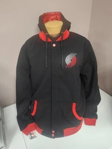 NWT NBA Portland Trail Blazers Reversible Jacket Hoodie 2XL JH Design Red Black - Picture 1 of 13