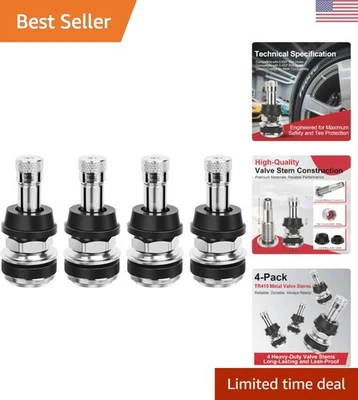 TR416 Valve Stem, 4 Pack  Metal Tire Stems for Tubeless Tires,... - Image 1 of 4