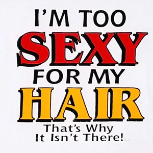 Vintage 90er Jahre "I'm Too Sexy for My Hair" Grafik weiß Baumwolle Amboss T-Shirt XL - Spot - Bild 1 von 14