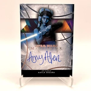 Topps STAR WARS Masterwork 2024 - Tarjeta de autógrafo OnCard - Amy Allen Aayla Secura - Imagen 1 de 3