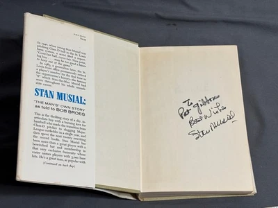 STAN MUSIAL The Mans Story BOB BROEG First Edition 1964 book SIGNED Autograph 2x - Image 1 of 4