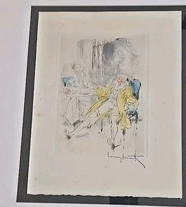 Louis Icart Original Aquatinta Radierung "A GLASS OF WINE" La Nuit et le Moment - Bild 1 von 8