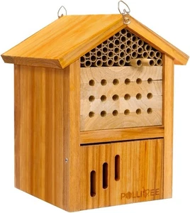 Mason Bee House -Wax Coated Mason House for The Garden, Natural Handmade Wood... - Picture 1 of 9