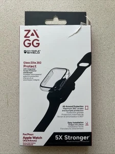 ZAGG Invisible Shield Glass Elite 360 do Apple Watch 45/44mm, 5X mocniejsza OTWARTA - Zdjęcie 1 z 4