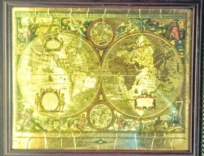 1659 Nova Totius Terrarum Orbis Geographica AC Hydrographica mapa reimpresión antiguo Foto 1 de 4