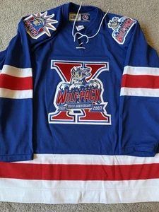 Reebok 10th Anniversary Hartford Wolf Pack AHL Jersey Rangers Blue XL - Picture 1 of 2