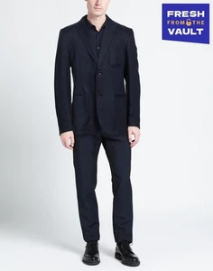 RRP€423 DANIELE ALESSANDRINI HOMME Linen Blazer Jacket IT46 US36 S Blue - Picture 1 of 5