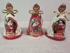 Bradford Ediciones-Juego Coca-Cola Santa Claus Navidad Campana Adornos #A01319 - Imagen 1 de 24