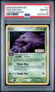 2006 Pokemon Ex Legend Maker #11 Muk Reverse Foil PSA 8 NM-MT NEWLY GRADED! - Picture 1 of 2