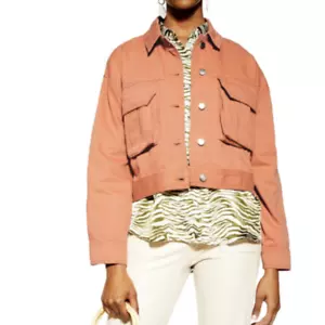 TOPSHOP Avril Shirtjacke In Blush Gr. M - Bild 1 von 8