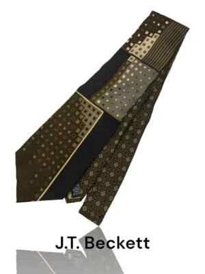 J.T. Corbata de seda para hombre Beckett, 57" X 4", multicolor, patrón único. SB-12 Foto 1 de 4