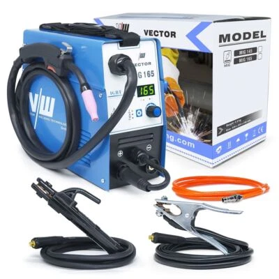VECTOR WELDING Fülldraht Schweißgerät MIG Mag mit&ohne Gas 165A , MMA 160A, für 1kg Drahtroll
