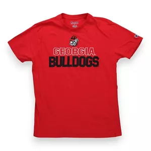 Vintage Champion Georgia Bulldogs T-Shirt Large rot kurzarm bestickt - Bild 1 von 4