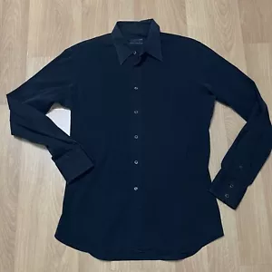 PRADA Made In Italy Black Button Up Long Sleeve Men’s Dress Shirt Size 42 / 16.5 - Picture 1 of 9