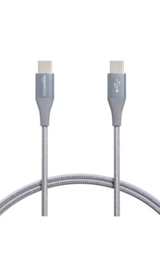 Cable Amazon Basics Aluminio Trenzado 100W USB-C a USB-C 2.0 10 Pies Foto 1 de 4