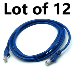 (LOT OF 12) Tripp Lite 7ft Cat5e Ethernet Patch Cable N001-007-BL - Picture 1 of 6