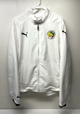 Jaqueta corta-vento masculina Puma Federation Of Senegal futebol tamanho grande branca - Imagem 1 de 4
