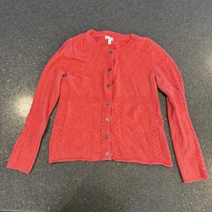 Sundance Sweater Villa Cardigan Wool Alpaca Blend Coral Pink Boho Size Medium - Picture 1 of 4