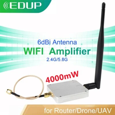WiFi Booster Amplifier 2.4G&5.8G Long Range 4000mW Booster 6dBi Antenna - Image 1 of 4