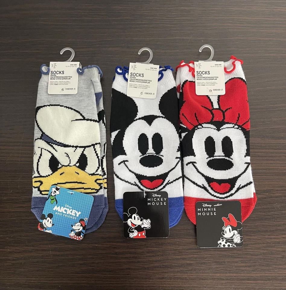 Calcetines Disney Mickey•Minnie• Pato Donald talla única nuevos con etiquetas 3 pares Foto 1 de 4