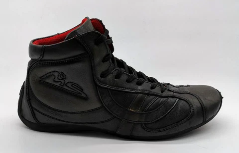 Michael Schumacher The Legend Branded Black Leather Driving Boots Trainers Shoes Cover