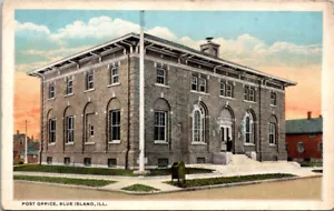 BLUE ISLAND, ILLINOIS - UFFICIO POSTALE - VECCHIA CARTOLINA - Foto 1 di 2