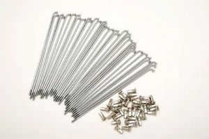 KIT 40 RAGGI + NIPPLES ACCIAIO LUCIDI DIAMETRO 3,5 mm LUNGHEZZA 210 mm PIEGA 90° - Imagen 1 de 1