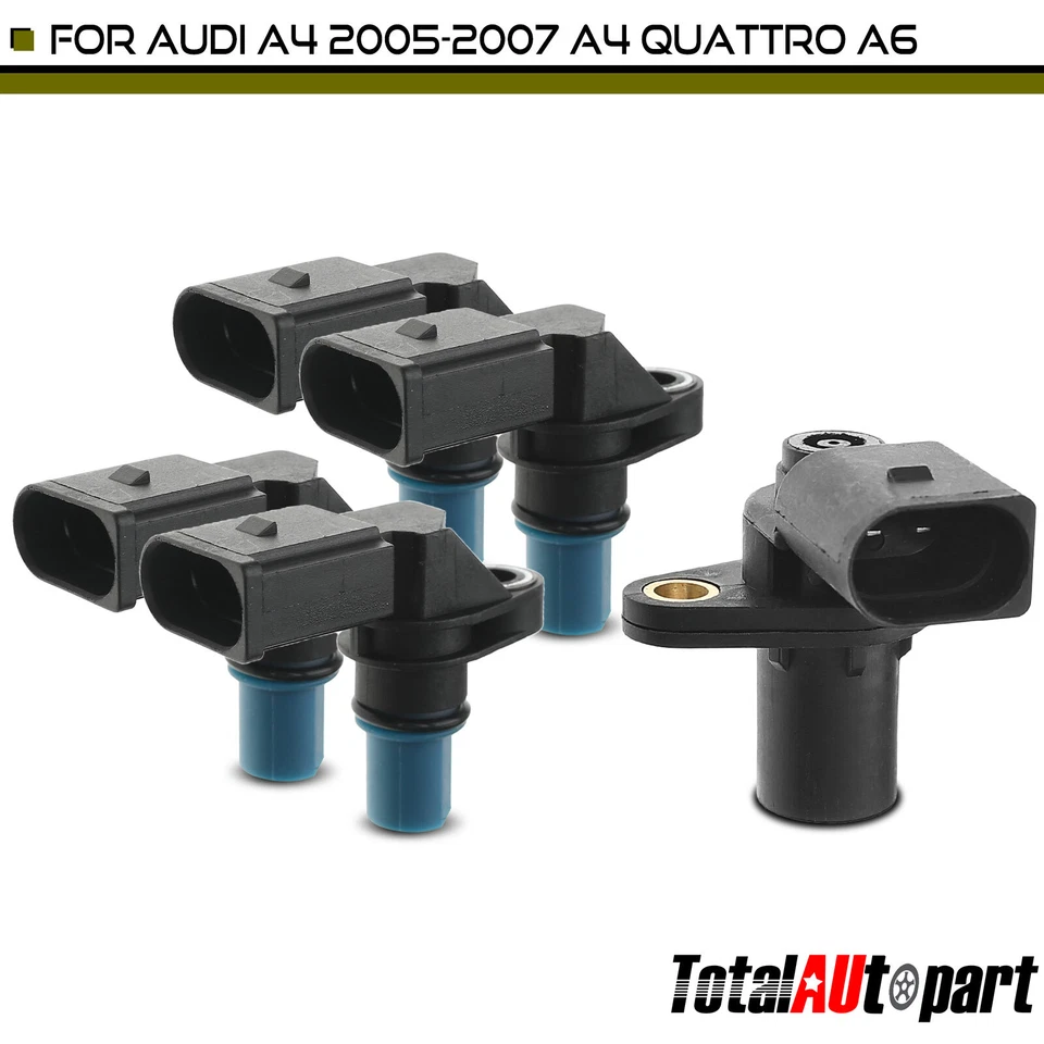 New 4x Camshaft & 1x Crankshaft Position Sensor for Audi A4 Quattro A6 Quattro - Image 1 of 4