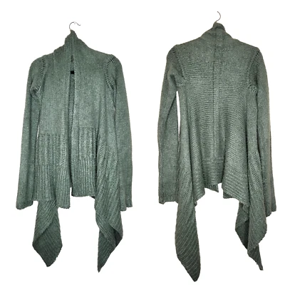 Rick Owens 100% SILK KNIT Knitted Cardigan Open Waterfall Green Sweater XS - Image 1 of 4