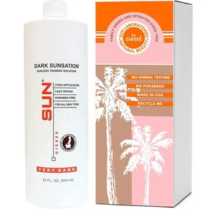 Airbrush Spray Tan Solution Dark Sunsation Very Dark Self Tanner 32 oz - Picture 1 of 5