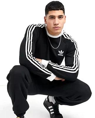 NEW MEN'S ADIDAS ORIGINALS CALIFORNIA TREFOIL LONG SLEEVE SHIRT~ LARGE ~  IA4877 - Image 1 of 4